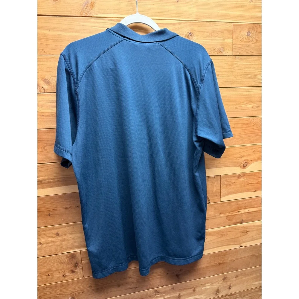 The North Face Mens Large Blue FlashDry Performance Polo Shirt Blue Red